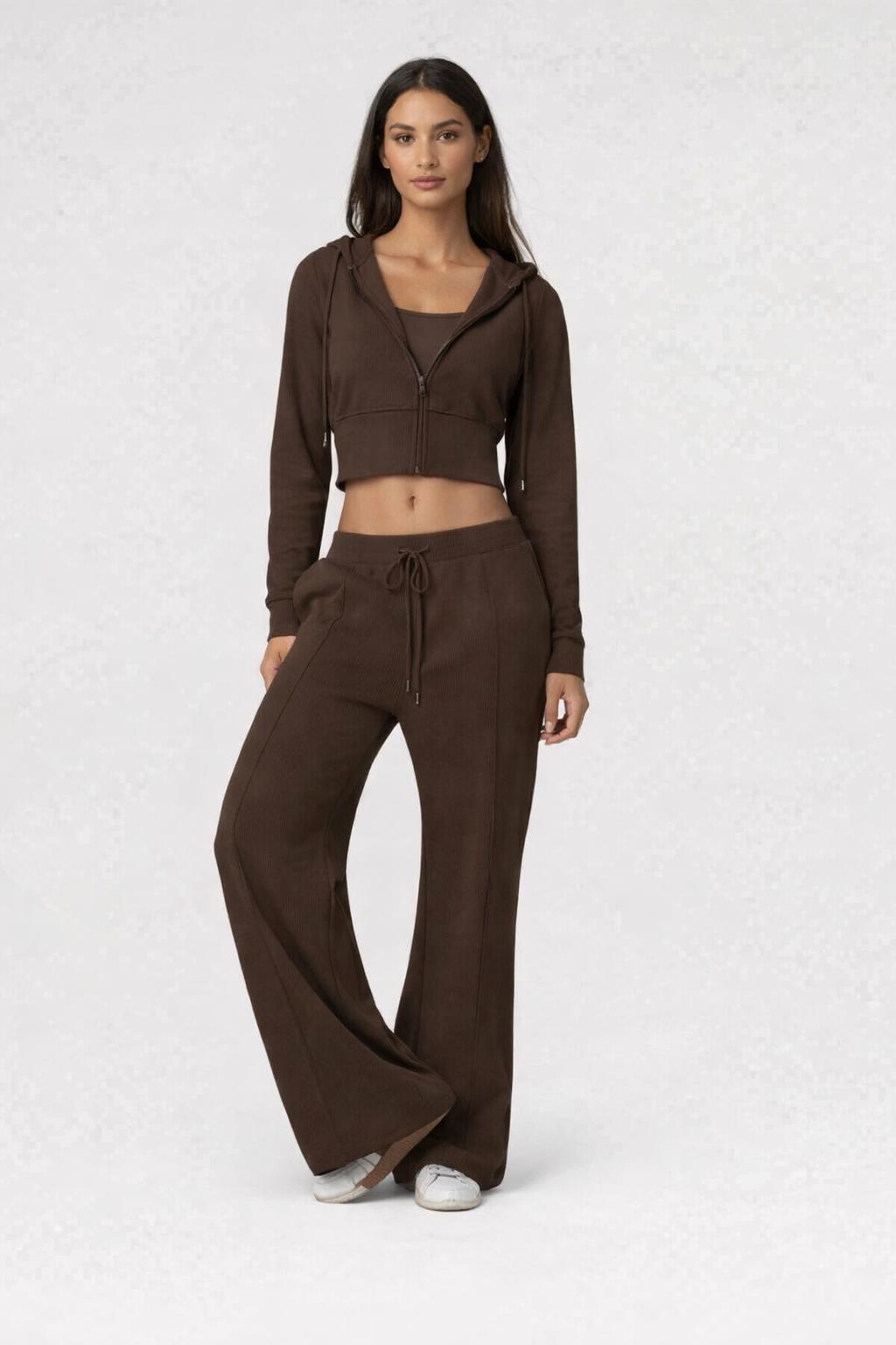 Cocoa Ribbed Lounge Set